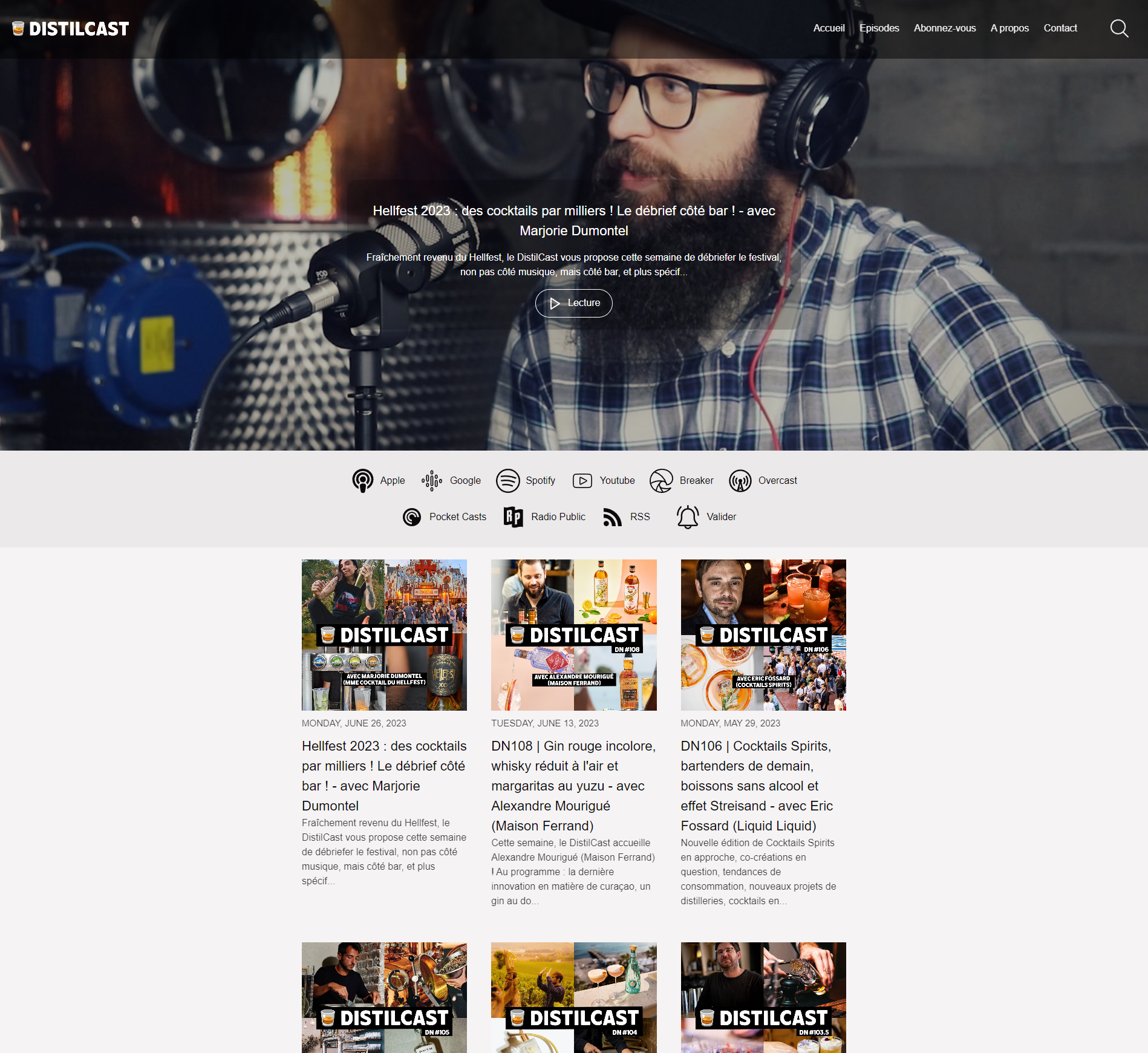 distilcast podcast website preview